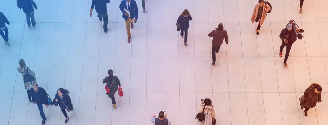 People Walking Banner