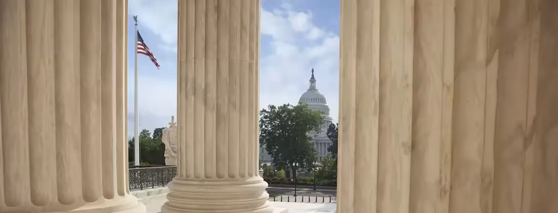Supreme Court Columns American Flag Banner 1